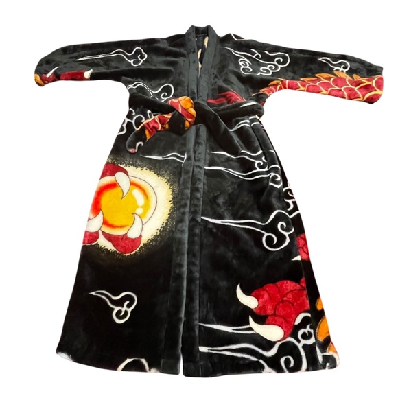 Vintage Men's Japanese Robe Dragons Smoking Robe Hollywood Thick Plush Heavy - Picture 2 of 12